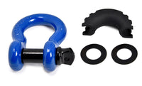 2x Bow Shackle 3/4" BLUE D-Ring 10500 lbs BLACK Pin & no noise vibration Reducer