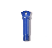 4x 7/8" Bow Shackle D-Ring Zinc Plated w Blue 1" Clevis Screw Pin 14000 lbs