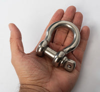 2(Two) 1/2" Marine Bow Shackle Clevis DRing 316 Stainless Steel Sailboat Rigging