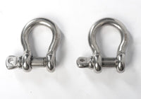2(Two) 1/2" Marine Bow Shackle Clevis DRing 316 Stainless Steel Sailboat Rigging
