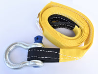 2x 3" 20000lbs 3x10 ft Tow Strap+Blue Pin Bow Shackles winch tree saver recovery