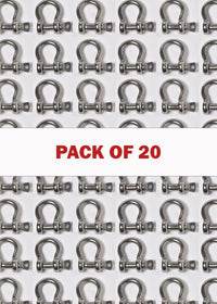 Bow Shackle 5mm 3/16" Stainless Steel 316 Marine Clevis Boat Rigging pack of 20