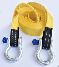 3" 20,000 lbs Tow Strap w Bow Shackles 3x30 ft winch tree saver snatch recovery