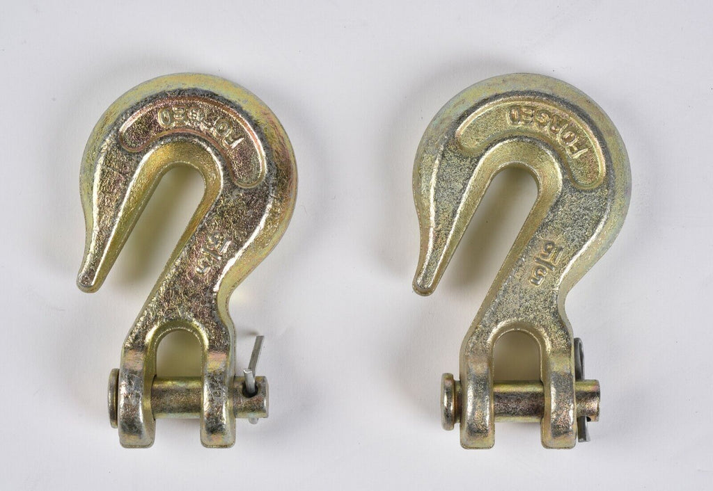 2x G70 5/16" Clevis Grab Hooks Tow Chain f Flatbed Trailer Tie Down Hauling Rig