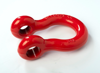 4x Bow Shackle Rigging Towing 7/8" Red D-Ring w 1" Clevis Screw Pin 14000 lbs