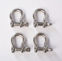 4 pcs 3/8" Anchor Shackle D Clevis Bow Ring 316 Stainless Steel Sailboat Rigging