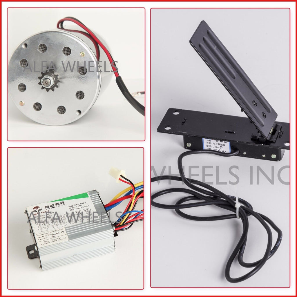 Electric DC Motor Kit f GoKart 500W 24V 1020 speed control & Foot Throttle #35