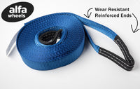 2xTow Strap 30ft 2" 14000lbs winch extension Vehicle recovery 6.5T 2x30 Mud Snow
