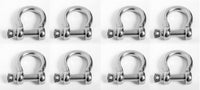 8-Eight 1/2" Marine Bow Shackle Clevis Ring 304 Stainless Steel Sailboat Rigging