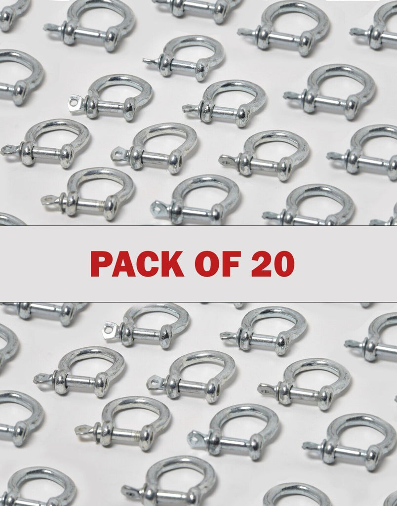 Bow Shackle M5 3/16" 5mm Nickel Plated Steel Screw Pin Anchor Rigging Pack of 20