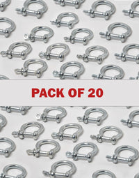 Bow Shackle M5 3/16" 5mm Nickel Plated Steel Screw Pin Anchor Rigging Pack of 20