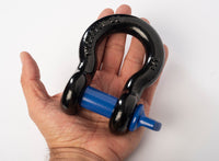 (2) Black/Blue 3/4" D-Ring Bow Shackle 10500lbs Pin & no noise vibration Reducer