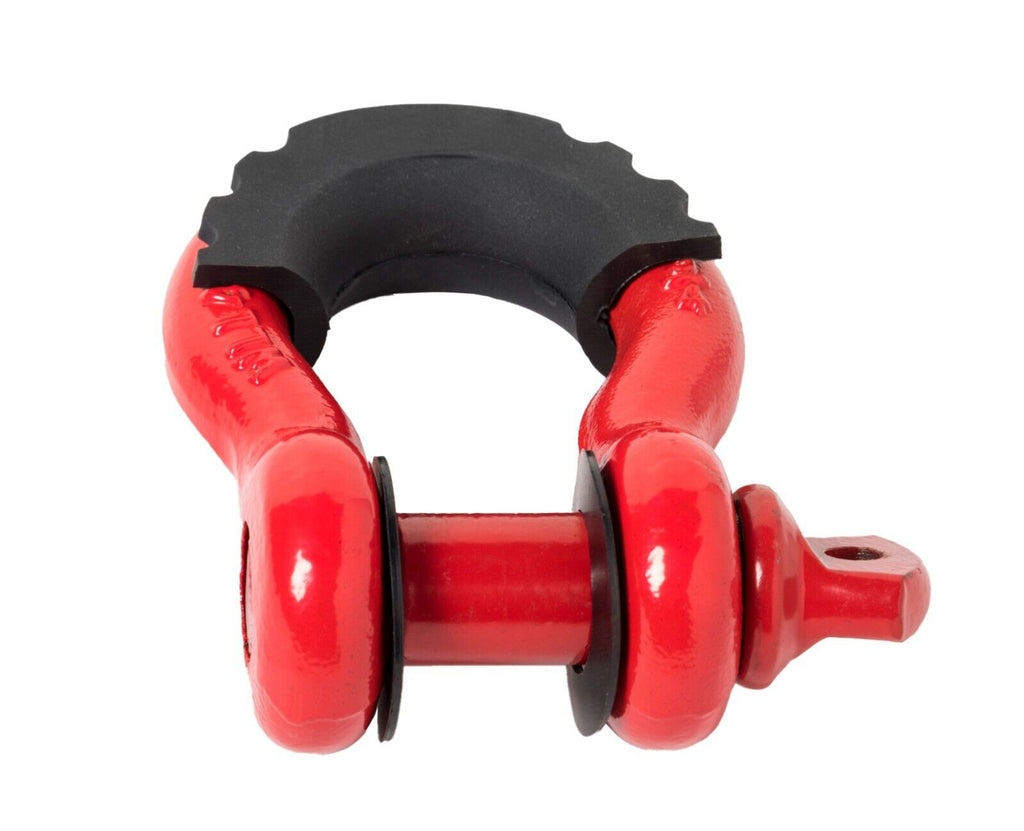 Bow Shackle 3/4" RED D-Ring 10500 lbs Pin & BLACK No noise Vibration Protector