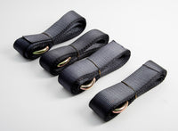12pc Lasso Wheel Tow Truck Tie Down Axle Strap Ratchet J Finger Hook Tire Black