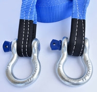 3" 26000lbs 3x20 12T Tow Strap 30ft winch off-road snatch recovery+Bow Shackles