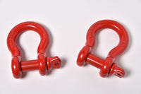 2x Tow Straps+Bow Shackles Winch Rig 3" 9Ton 3x10 ft Red Pin Tree Saver Recovery
