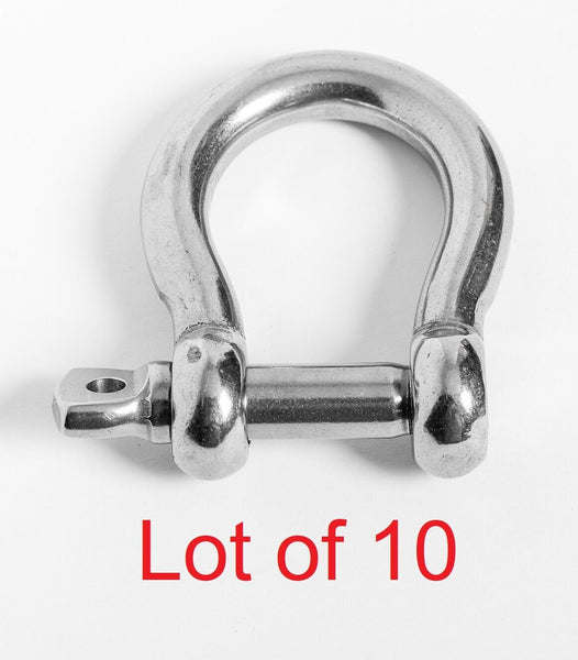4-Four 1/2" Marine Bow Shackle Clevis DRing 316 Stainless Steel - Foto 4