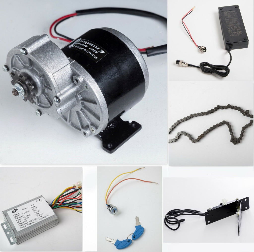 350W 24V electric motor w Gear Reduction+3 Speed+Reverse Controller+Charger+MORE