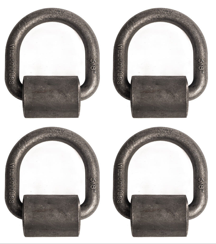4x D Ring Weld On Tie Down 5/8" Flatbed Truck Trailer Chain Ratchet Strap Cargo
