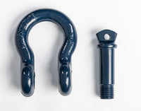 2x 7/8" Bow Shackle D-Ring 6.5 Ton BLUE w 1" Clevis Screw Pin 14000 lbs Hummer