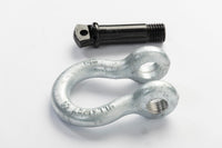 4x 7/8" Bow Shackle D-Ring Zinc Plated w Black 1" Clevis Screw Pin 14000 lbs.