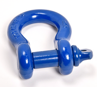 Pair of 3/4" Blue Bow Shackle 10500LB w Blue Plastic noise vibration Protector