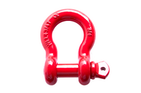3/4" Red D-Ring Bow Shackle 10500LB w Blue Plastic noise vibration Protector
