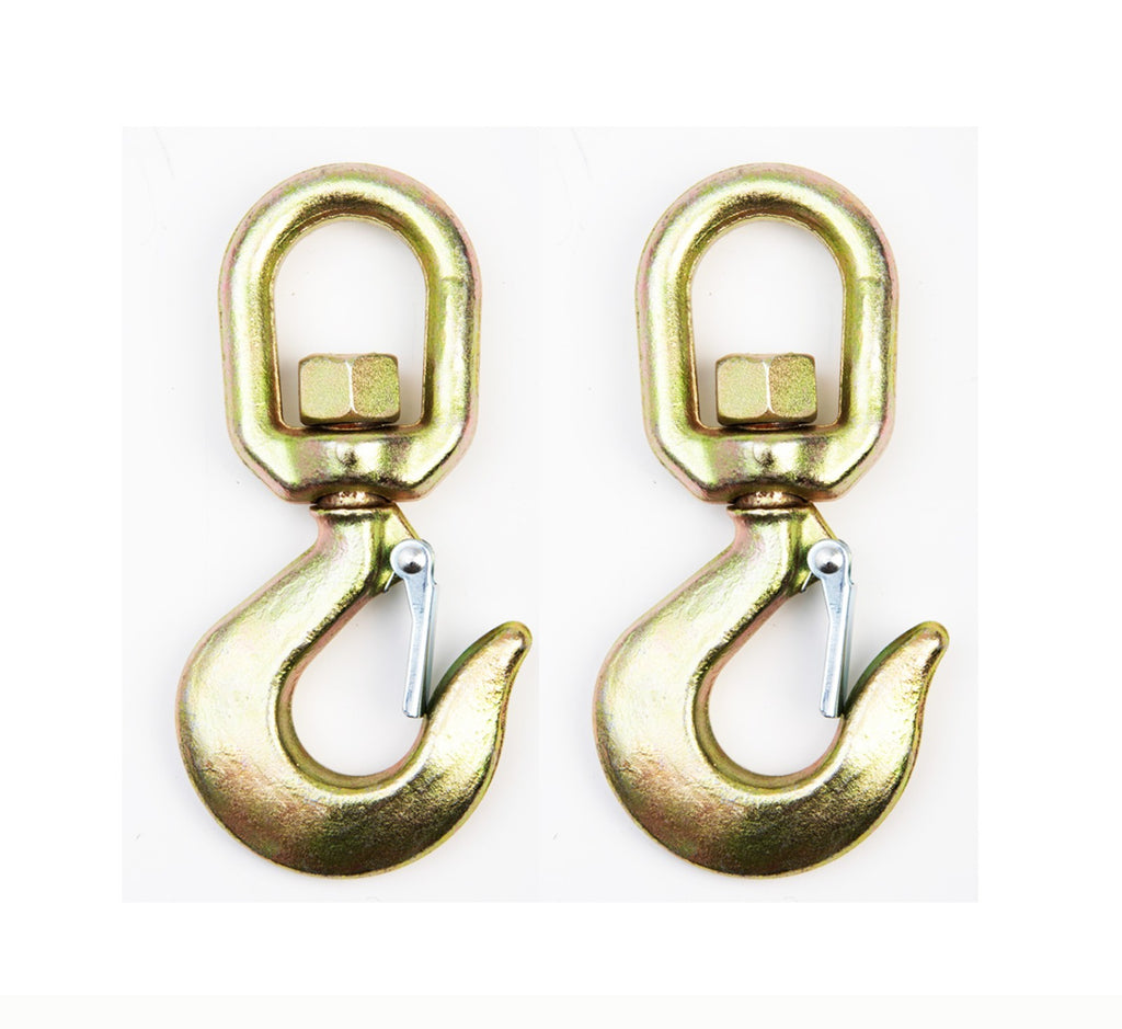 2 Swivel Eye Hook 3 Ton Hoist Lifting Rigging G70 w Latch 5/8" Alloy Steel Crane