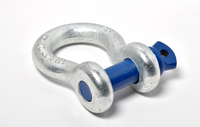 (4) 3/4" D-Ring Bow Shackle 4.75Ton w BLUE Pin Recovery Tow Jeep Off Road 4x4 CJ