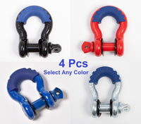4x Bow Shackles 3/4"+Blue Plastic Anti Noise Vibration Protector Screw Pin 4.75T