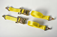 Ratchet Strap J Hook 2x 1.5"x15' 4000lb Heavy Duty Tie Down Cargo ATV UTV 1.5x15