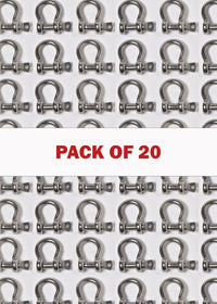 Pack of 20 Bow Shackle 5mm 3/16" Stainless Steel 304  Marine Clevis Boat Rigging