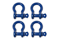4x 1/2" Bow Shackle Blue w Clevis Screw Pin Anchor 2 TON 4400 lbs capacity