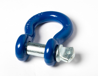 Open Box Bow Shackle Rigging Blue 7/8" w 1" Galvanized Clevis Screw Pin 14000lbs