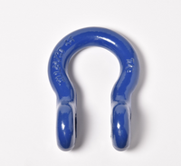 2x 7/8" Bow Shackle D-Ring Blue w 1" Galvanized Zinc Clevis Screw Pin 14000 lbs