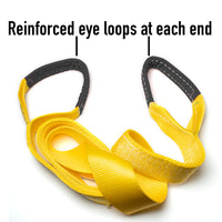 3" 20,000 lbs Tow Strap w Bow Shackles 3x30 ft winch tree saver snatch recovery