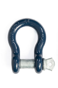 4x 7/8" Bow Shackle D-Ring BLUE w Zinc Plated Clevis Screw Pin 14000 lbs