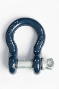 Bow Shackle D-Ring Blue 7/8" w 1" Galvanized Zinc Clevis Screw Pin 14000 lbs