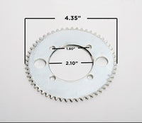 #25 55T 4 hole Sprocket chain drive gear f rear wheel GoKart Scooter w 3/4" hub