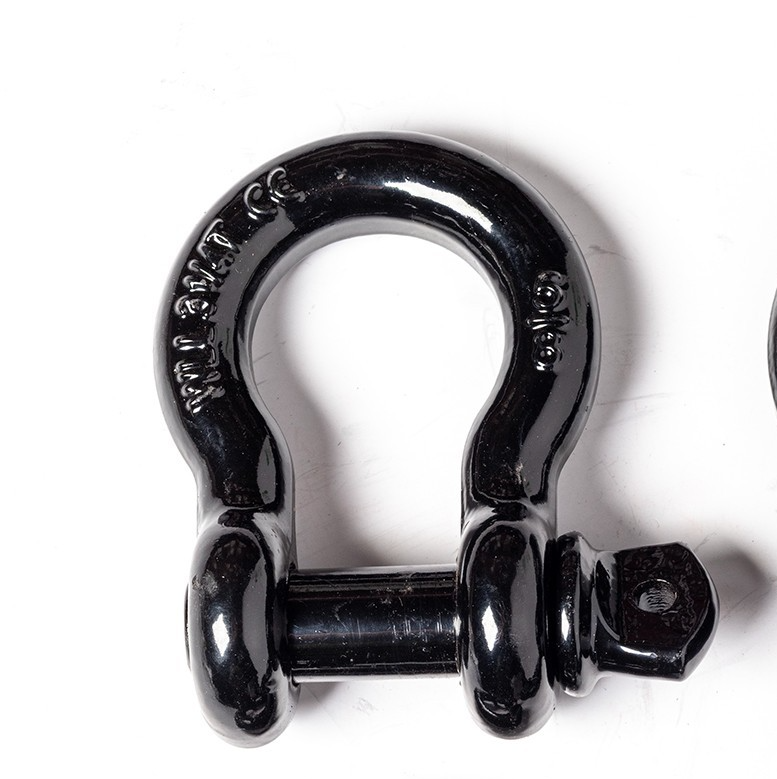 OPEN BOX 2Pack 5/8" Black Bow Shackle D-Ring w 3/4" Clevis Screw Pin WLL 7000lbs
