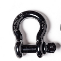OPEN BOX 2Pack 5/8" Black Bow Shackle D-Ring w 3/4" Clevis Screw Pin WLL 7000lbs