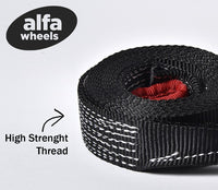 Tow Strap 10 ft  BLACK 3" 20000lbs 9T winch tree saver protector off-road 3x10