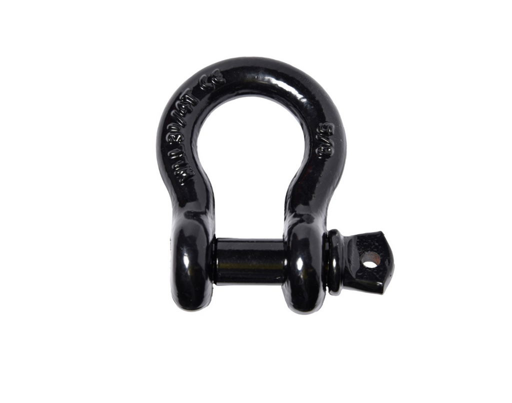 5/8" Black Lift Bow Shackle D-Ring w 3/4" Clevis Screw Pin WLL 7000 lbs 3.25 TON