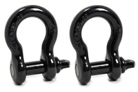Two 3/4" Black Bow Shackles 10500LB w Blue Plastic noise vibration Protector