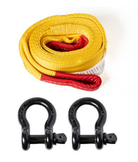3" 20000lbs 3x10 Tow Strap w D-Ring 10ft tree saver protector offroad recovery