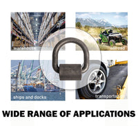 4x D Ring Weld On Tie Down 5/8" Flatbed Truck Trailer Chain Ratchet Strap Cargo