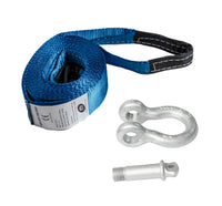 Tow Strap 20ft Snow Rescue 3x20 3" 20000 lbs 9Ton w 2x 7/8 Bow Shackles
