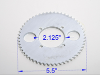 #T8F 8mm 54T 4 hole Sprocket chain drive gear+Free wheel f rear wheel GoKart ATV