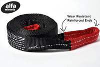 Tow Strap 10 ft  BLACK 3" 26000lbs 12T winch tree saver protector off-road 3x10