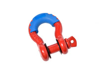 4x 3/4" Red DRing Bow Shackle 10500LB w Blue Plastic noise vibration Protector